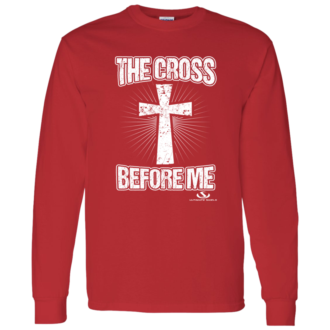 THE CROSS BEFORE ME  LS T-Shirt 5.3 oz. Ultimate Shield